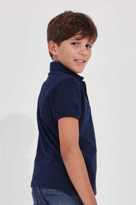 Mayoral tricou polo copii culoarea albastru marin, neted