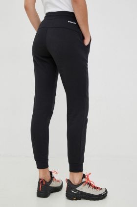 Columbia pantaloni de trening femei, culoarea negru, neted