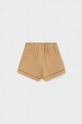 Mayoral pantaloni scurti bebe culoarea bej, neted