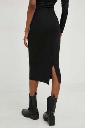 Answear Lab fusta culoarea negru, midi, creion