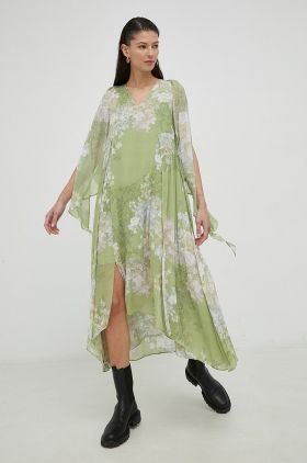 AllSaints rochie culoarea verde, midi, oversize