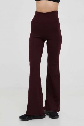 Dkny pantaloni femei, culoarea bordo, neted