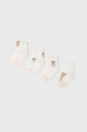 Mayoral Newborn sosete bebe 4-pack culoarea roz