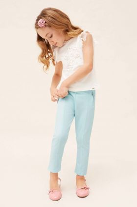Mayoral pantaloni copii culoarea turcoaz, neted