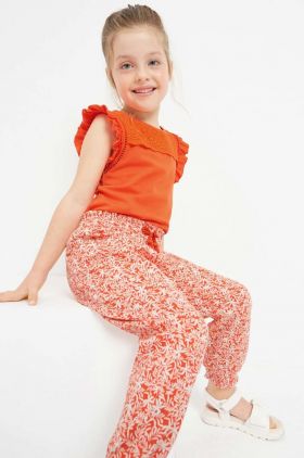 Mayoral pantaloni de bumbac pentru copii culoarea portocaliu, modelator