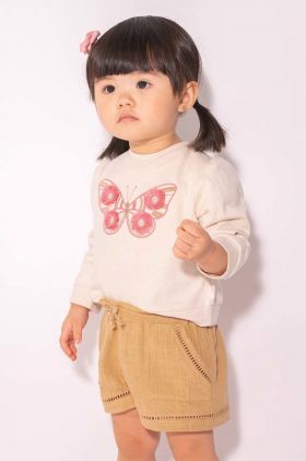 Mayoral pantaloni scurti bebe culoarea bej, neted