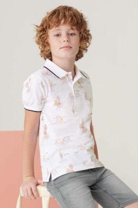 Mayoral tricou polo copii culoarea alb, modelator