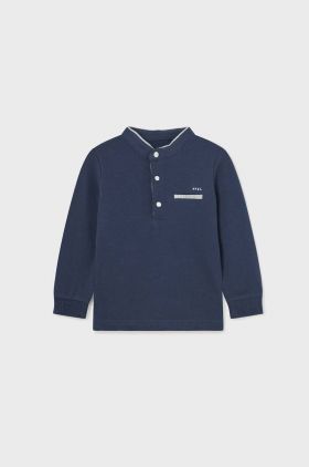 Mayoral tricou polo pentru copii culoarea albastru marin, cu imprimeu