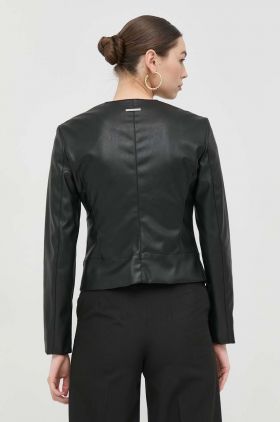 Armani Exchange geaca femei, culoarea negru, de tranzitie