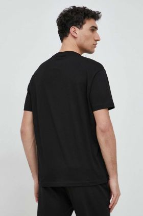 Armani Exchange tricou din bumbac culoarea negru, cu imprimeu