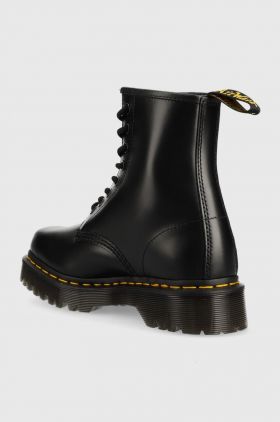 Dr. Martens bocanci de piele 1460 Bex Squared femei, culoarea negru, cu toc plat DM27886001-Black