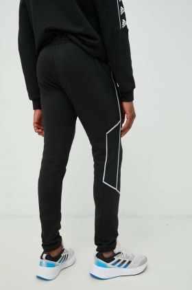Adidas pantaloni de trening barbati, culoarea negru, cu imprimeu