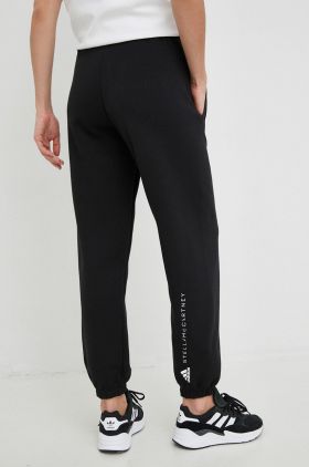 adidas by Stella McCartney pantaloni de trening femei, culoarea negru, uni HR2208