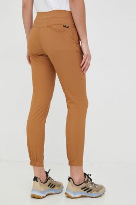 Columbia pantaloni de exterior Firwood Camp II femei, culoarea maro, drept, medium waist