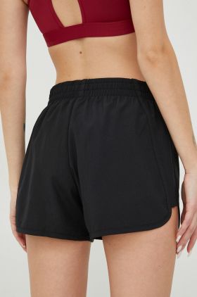 Adidas Performance pantaloni scurți de alergare Run It femei, culoarea negru, neted, medium waist