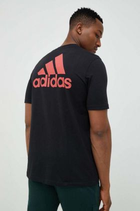 Adidas tricou din bumbac culoarea negru, cu imprimeu