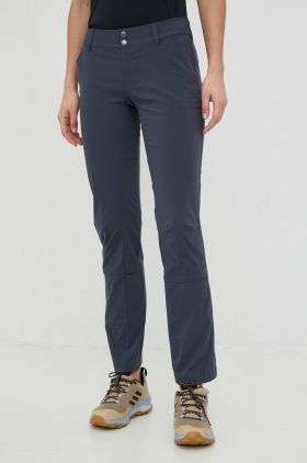 Columbia pantaloni de exterior Saturday Trail femei, culoarea bleumarin, drept, high waist 2016661