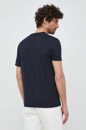 Armani Exchange tricou din bumbac Culoarea albastru marin, cu imprimeu