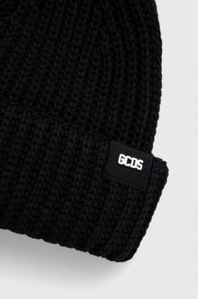 GCDS caciula culoarea negru, din tricot gros