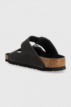 Birkenstock slapi de piele ARIZONA BIG BUCKLE femei, culoarea negru, 1011074