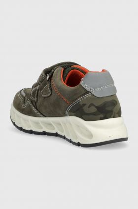 Primigi sneakers de piele întoarsă pentru copii culoarea verde