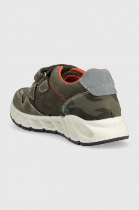 Primigi sneakers de piele întoarsă pentru copii culoarea verde