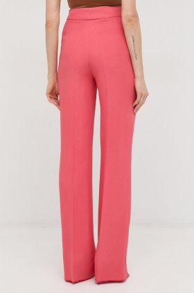 Luisa Spagnoli pantaloni femei, culoarea portocaliu, lat, high waist