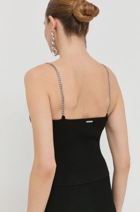 MICHAEL Michael Kors top femei, culoarea negru