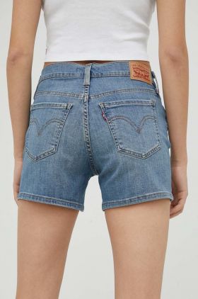 Levi's pantaloni scurti jeans femei, neted, medium waist