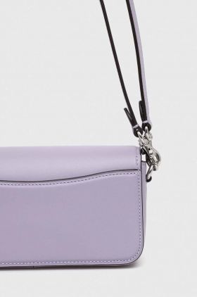 Coach poseta de piele Studio Baguette culoarea violet