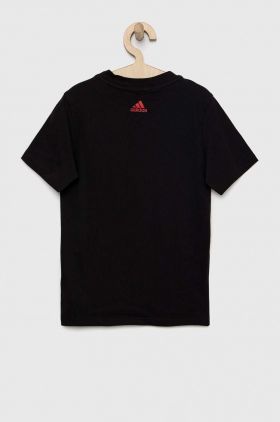 Adidas tricou de bumbac pentru copii U BL 2 TEE culoarea negru, cu imprimeu