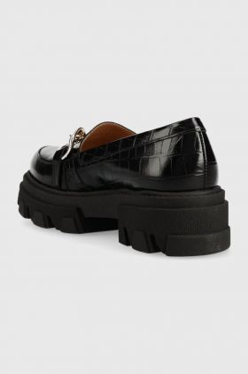 Charles Footwear mocasini de piele Mey femei, culoarea negru, cu platforma, Mey.Loafer