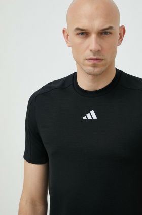 adidas Performance tricou de antrenament Workout Entry culoarea negru, neted