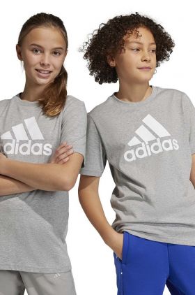 Adidas tricou de bumbac pentru copii U BL culoarea gri, cu imprimeu