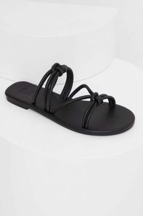 Answear Lab slapi de piele Femei, culoarea negru