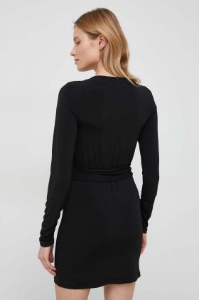 Sisley rochie culoarea negru, mini, mulata