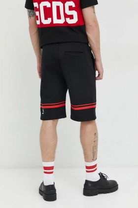 GCDS pantaloni scurti din bumbac barbati, culoarea negru