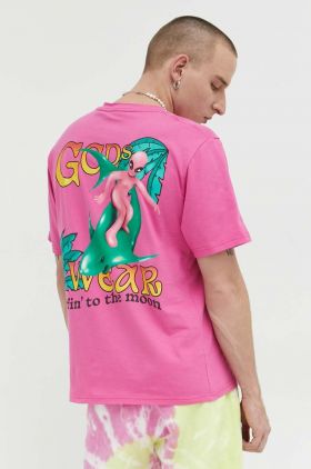 GCDS tricou din bumbac culoarea roz, modelator