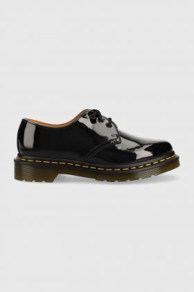 Dr. Martens pantof femei, culoarea negru, cu toc plat