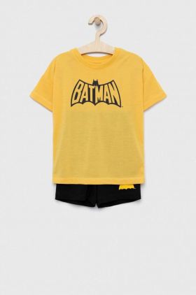 GAP pijama copii culoarea galben, cu imprimeu