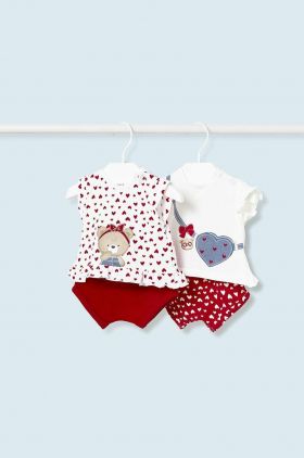 Mayoral Newborn compleu bebe 2-pack culoarea rosu