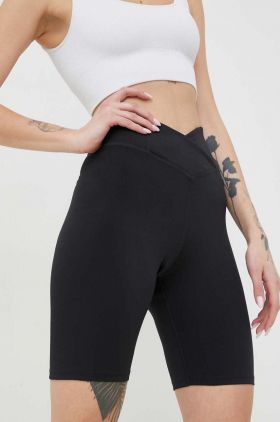 Reebok pantaloni scurți de antrenament Workout Ready Basic femei, culoarea negru, neted, high waist