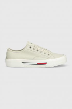 Tommy Jeans tenisi LACE UP CANVAS COLOR barbati, culoarea gri