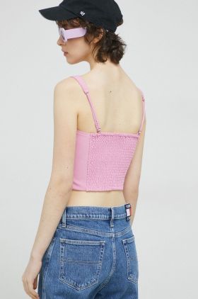 Abercrombie & Fitch top femei, culoarea roz