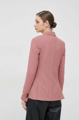 PS Paul Smith geaca de lana culoarea roz, cu doua randuri de nasturi, neted