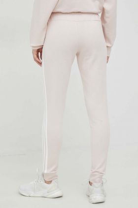 adidas pantaloni de trening culoarea roz, cu imprimeu