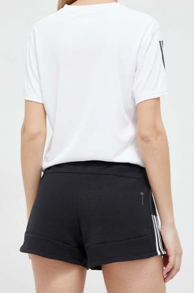 adidas Performance pantaloni scurți de antrenament Training Essentials culoarea negru, cu imprimeu, medium waist