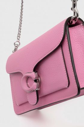 Coach poseta de piele culoarea roz