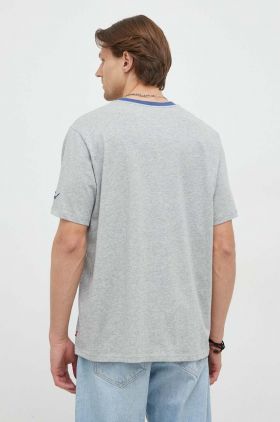 Levi's tricou din bumbac culoarea gri, cu imprimeu