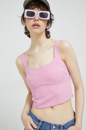 Abercrombie & Fitch top femei, culoarea roz